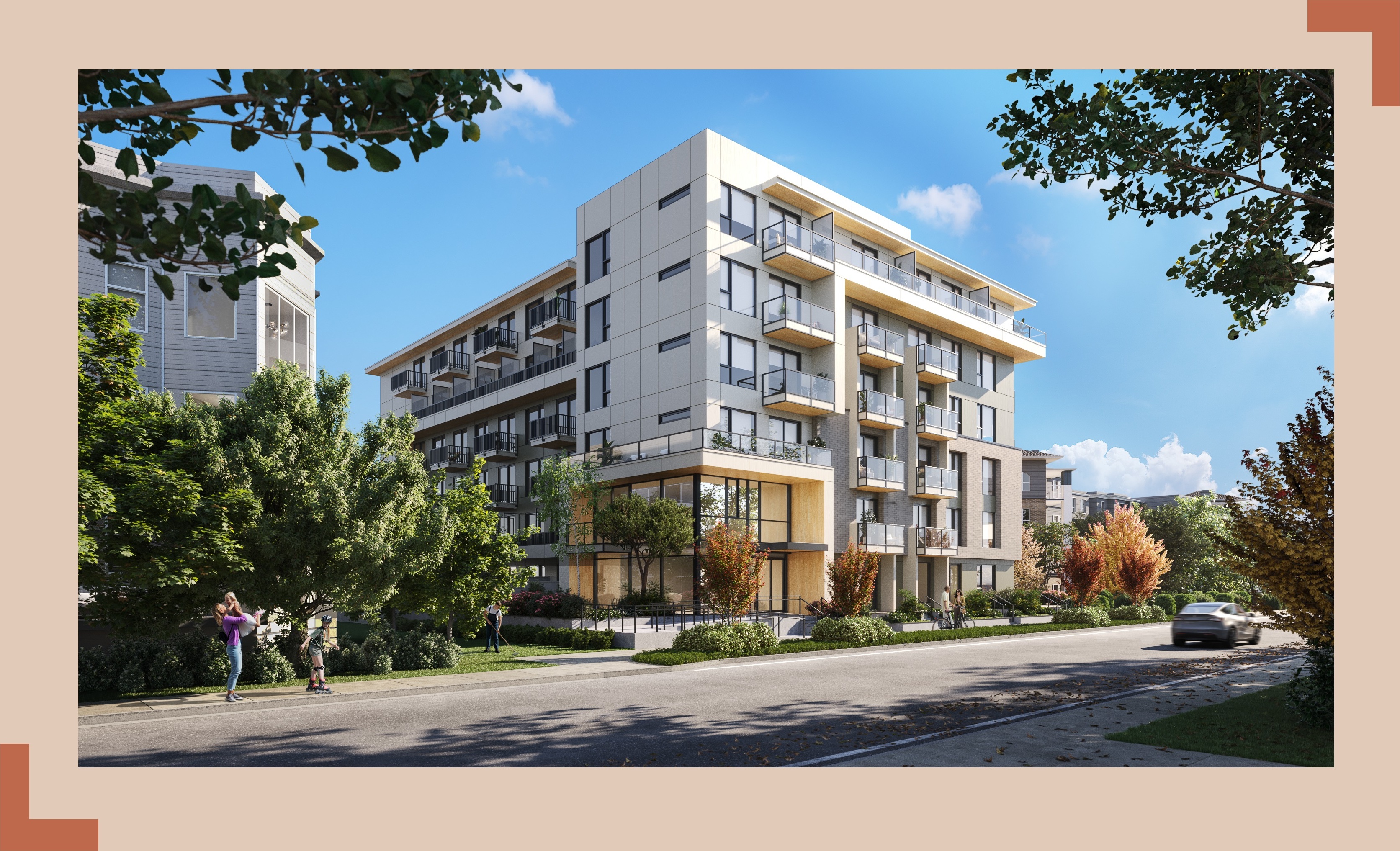 Rendered development streetview